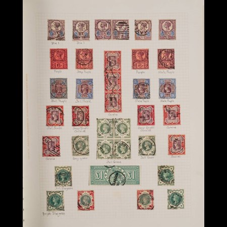 Collection Of Great British Stamps In An Album Including 1840 1D Black