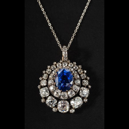 A Mid Victorian, 18Ct Gold And Silver, Oval, Mixed Cut, Colour Change Sapphire