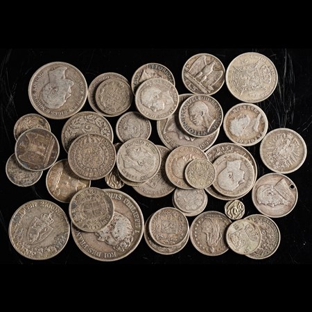 A Good Selection Of World Silver Coins. Including A Napoleon 1808 Franc, An 1831 5 Franc, An East India Company Rupee 1840 Etc.